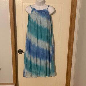 Nwt Cato Blue Green and Teal tie dye boho sundress 18/20
